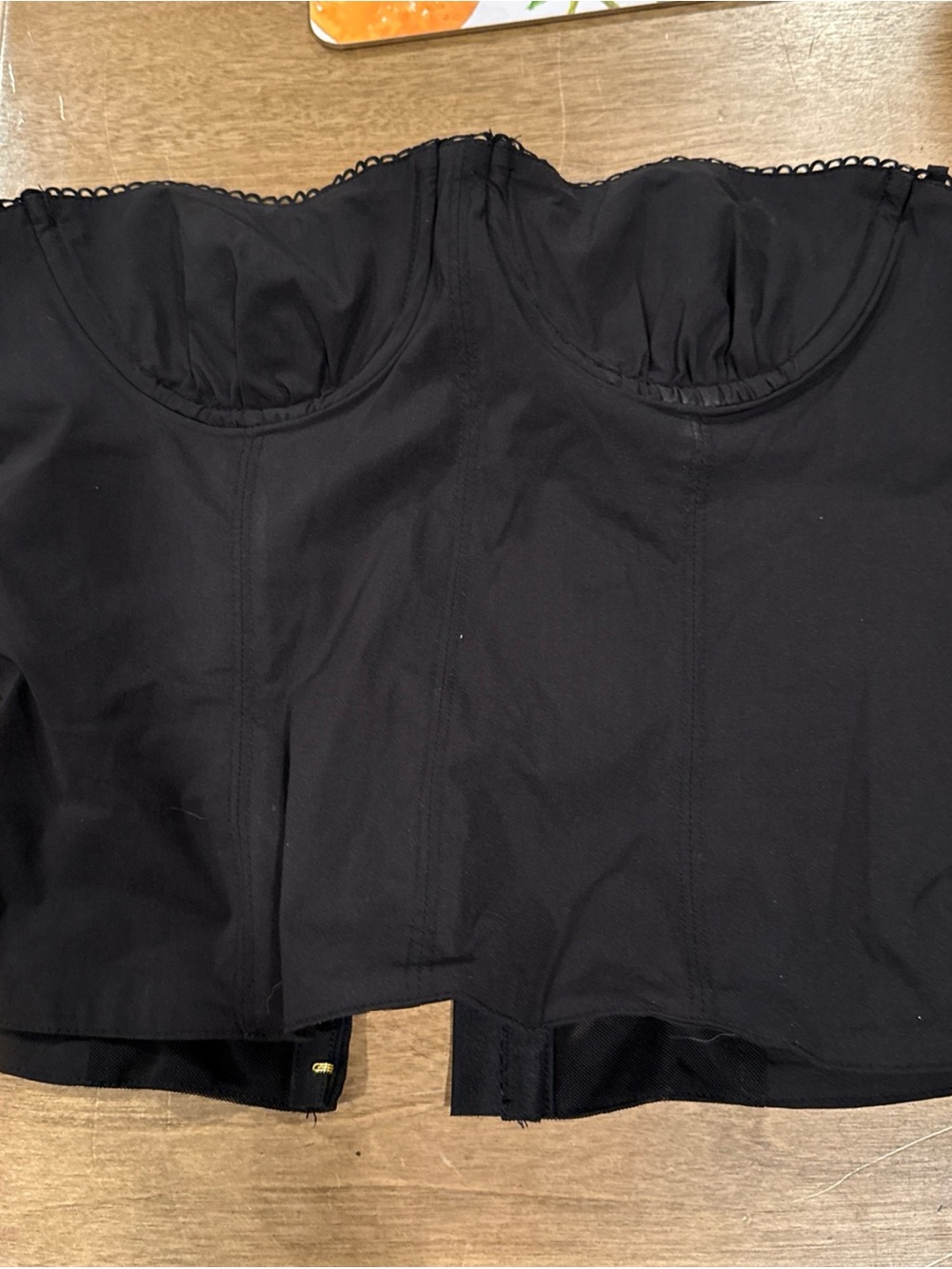 DANIELLE BERNSTEIN Black Strapless Bustier Corset Top